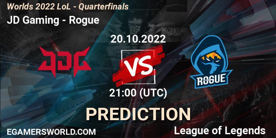 JD Gaming contre Rogue : prédiction de match. 20.10.22. LoL, Worlds 2022 LoL - Quarterfinals
