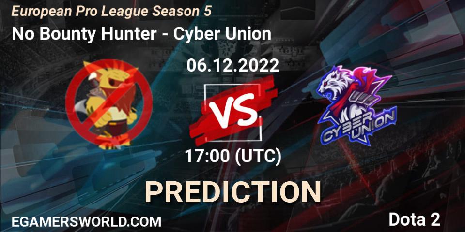 No Bounty Hunter contre Cyber Union : prédiction de match. 06.12.22. Dota 2, European Pro League Season 5