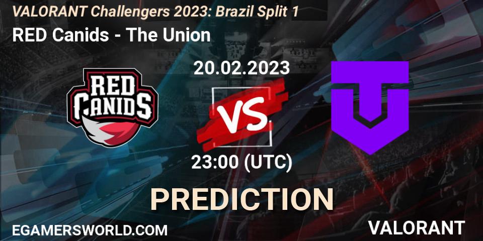 RED Canids contre The Union : prédiction de match. 21.02.2023 at 23:00. VALORANT, VALORANT Challengers 2023: Brazil Split 1