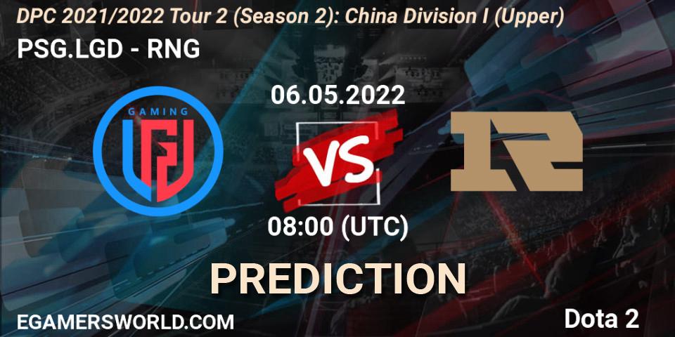 PSG.LGD contre RNG : prédiction de match. 06.05.22. Dota 2, DPC CN 2021/2022 Tour 2: Regional Final