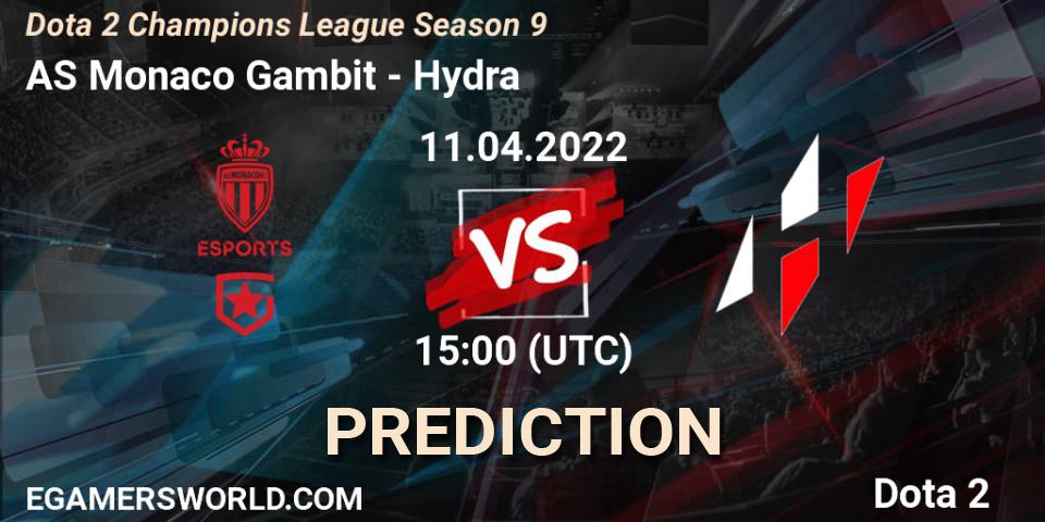 AS Monaco Gambit contre Hydra : prédiction de match. 11.04.22. Dota 2, Dota 2 Champions League Season 9