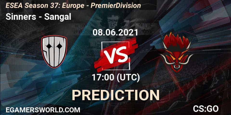 Sinners contre Sangal : prédiction de match. 08.06.2021 at 17:00. Counter-Strike (CS2), ESEA Season 37: Europe - Premier Division