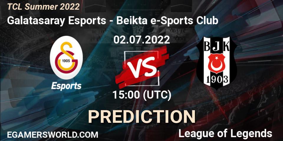 Galatasaray Esports contre Beşiktaş e-Sports Club : prédiction de match. 02.07.2022 at 15:00. LoL, TCL Summer 2022