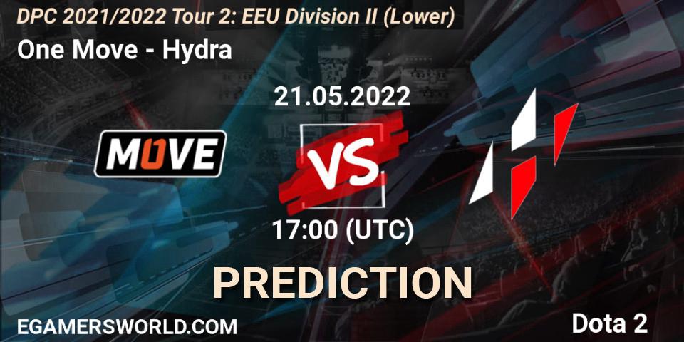 One Move contre Hydra : prédiction de match. 21.05.2022 at 17:00. Dota 2, DPC 2021/2022 Tour 2: EEU Division II (Lower)