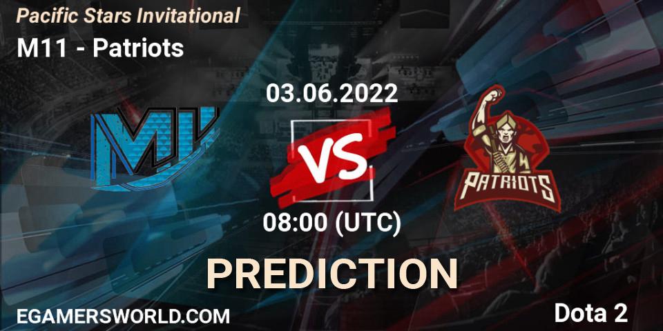 M11 contre Patriots : prédiction de match. 03.06.2022 at 10:29. Dota 2, Pacific Stars Invitational