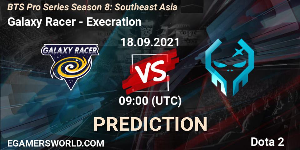 Galaxy Racer contre Execration : prédiction de match. 18.09.2021 at 09:09. Dota 2, BTS Pro Series Season 8: Southeast Asia