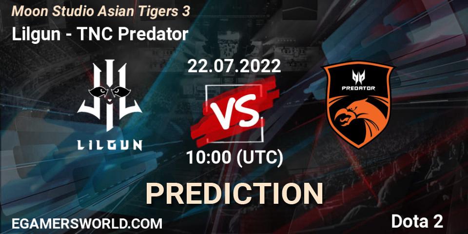 Lilgun contre TNC Predator : prédiction de match. 22.07.2022 at 10:17. Dota 2, Moon Studio Asian Tigers 3