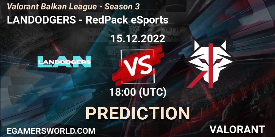 LANDODGERS contre RedPack eSports : prédiction de match. 15.12.22. VALORANT, Valorant Balkan League - Season 3