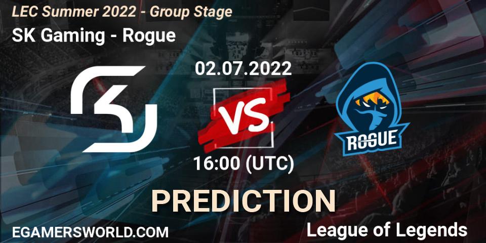 SK Gaming contre Rogue : prédiction de match. 02.07.22. LoL, LEC Summer 2022 - Group Stage