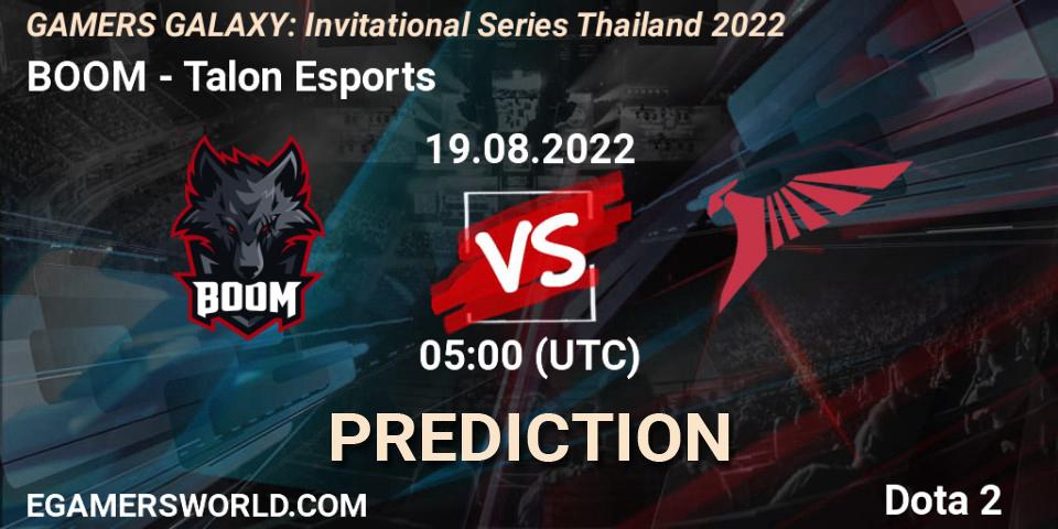BOOM contre Talon Esports : prédiction de match. 19.08.22. Dota 2, GAMERS GALAXY: Invitational Series Thailand 2022
