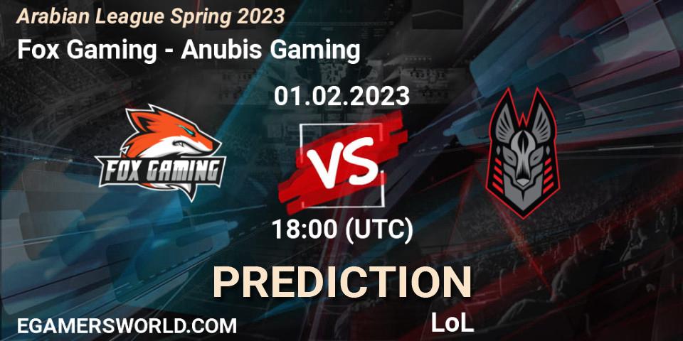 Fox Gaming contre Anubis Gaming : prédiction de match. 01.02.23. LoL, Arabian League Spring 2023