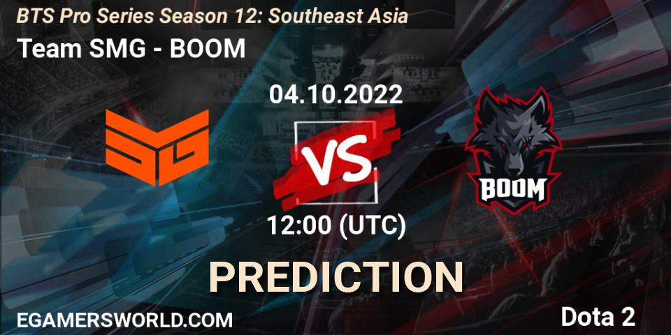 Team SMG contre BOOM : prédiction de match. 04.10.22. Dota 2, BTS Pro Series Season 12: Southeast Asia