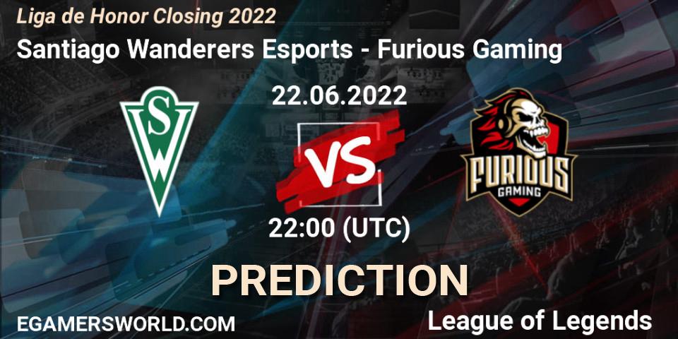 Santiago Wanderers Esports contre Furious Gaming : prédiction de match. 22.06.22. LoL, Liga de Honor Closing 2022
