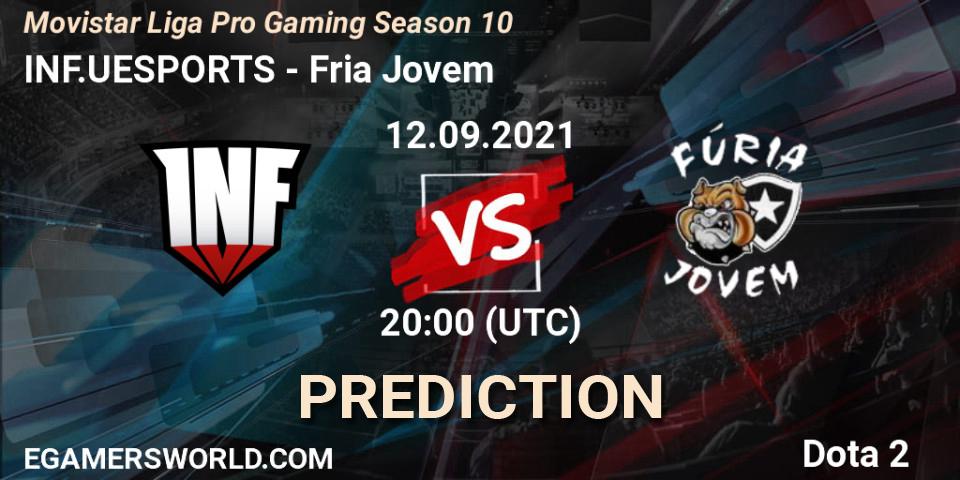 INF.UESPORTS contre Fúria Jovem : prédiction de match. 12.09.2021 at 20:30. Dota 2, Movistar Liga Pro Gaming Season 10
