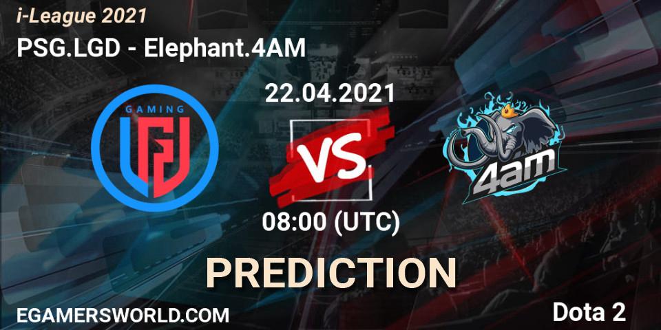 PSG.LGD contre Elephant.4AM : prédiction de match. 23.04.2021 at 06:08. Dota 2, i-League 2021 Season 1