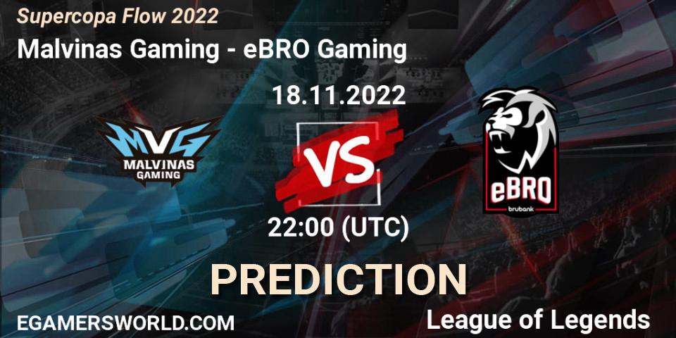 Malvinas Gaming contre eBRO Gaming : prédiction de match. 18.11.2022 at 22:00. LoL, Supercopa Flow 2022