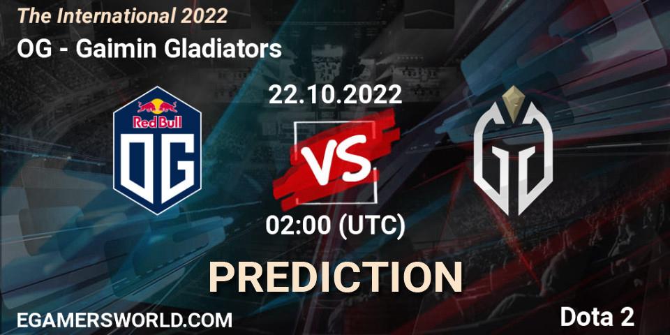 OG contre Gaimin Gladiators : prédiction de match. 22.10.22. Dota 2, The International 2022