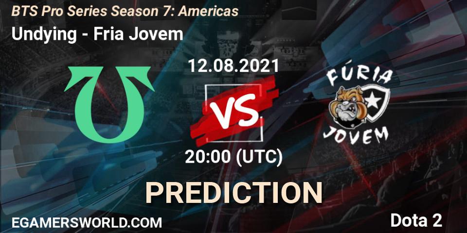 Undying contre Fúria Jovem : prédiction de match. 15.08.2021 at 22:40. Dota 2, BTS Pro Series Season 7: Americas