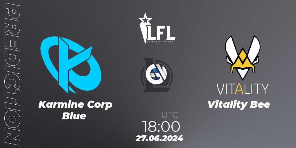 Karmine Corp Blue contre Vitality Bee : prédiction de match. 27.06.2024 at 18:00. LoL, LFL Summer 2024