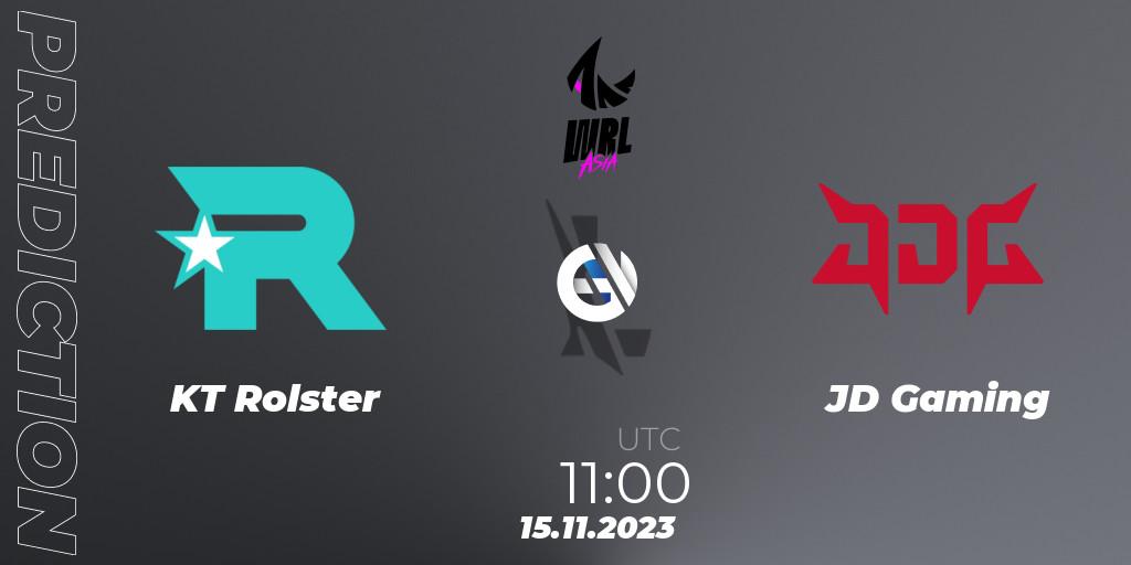 KT Rolster contre JD Gaming : prédiction de match. 15.11.2023 at 11:00. Wild Rift, WRL Asia 2023 - Season 2 - Regular Season