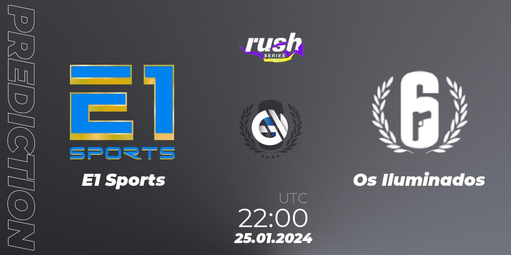 E1 Sports contre Os Iluminados : prédiction de match. 26.01.2024 at 22:00. Rainbow Six, RUSH SERIES Summer