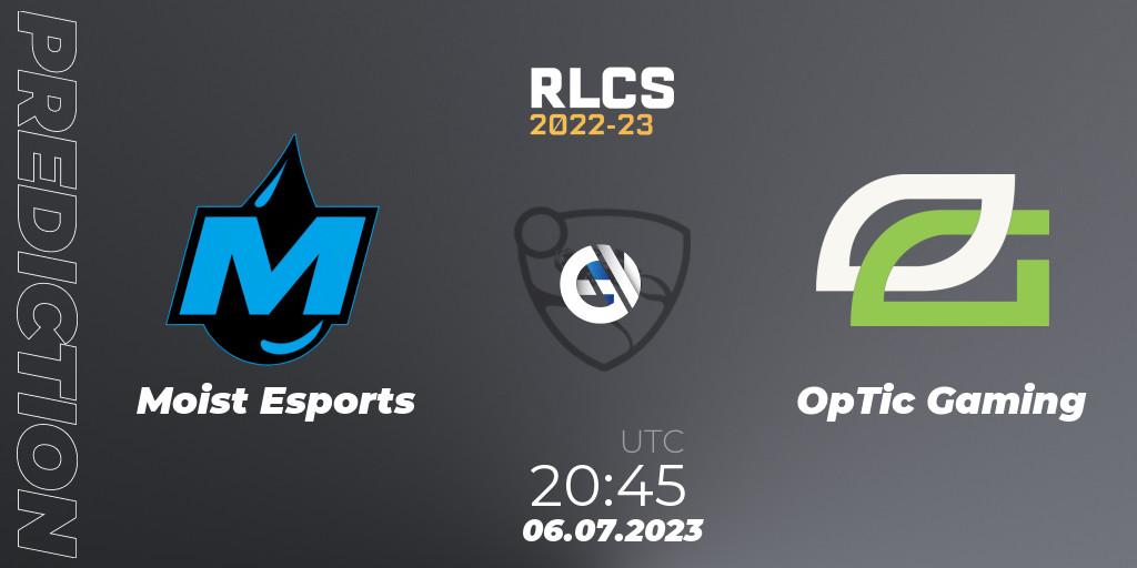 Moist Esports contre OpTic Gaming : prédiction de match. 06.07.2023 at 20:45. Rocket League, RLCS 2022-23 Spring Major