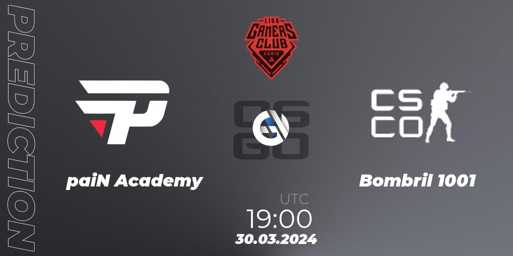 paiN Academy contre Bombril 1001 : prédiction de match. 30.03.24. CS2 (CS:GO), Gamers Club Liga Série A: March 2024