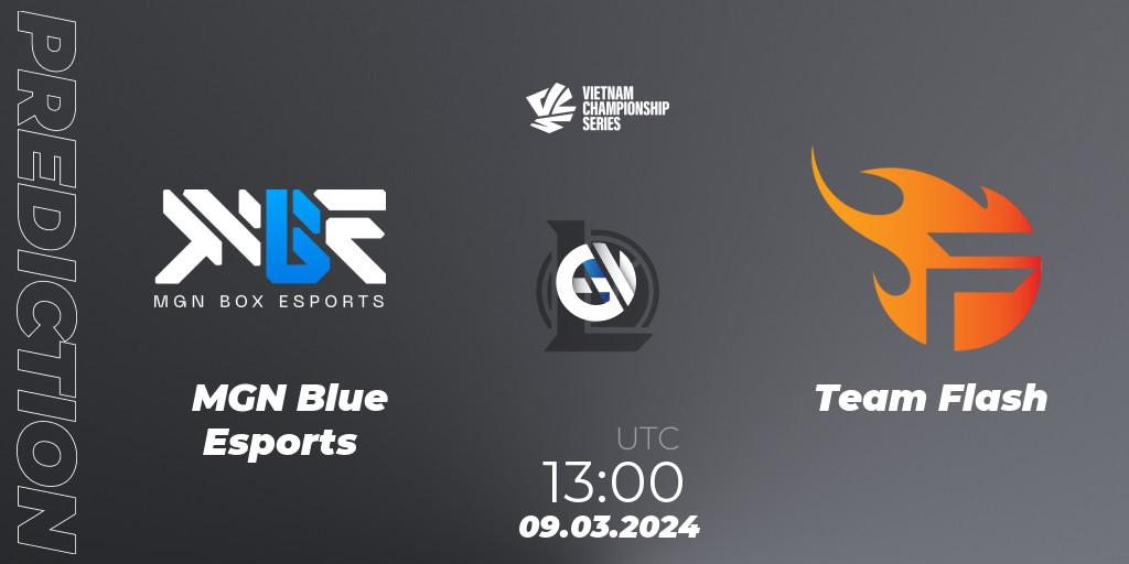MGN Blue Esports contre Team Flash : prédiction de match. 09.03.2024 at 13:00. LoL, VCS Dawn 2024 - Group Stage
