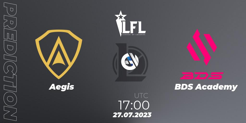Aegis contre BDS Academy : prédiction de match. 27.07.2023 at 17:00. LoL, LFL Summer 2023 - Group Stage