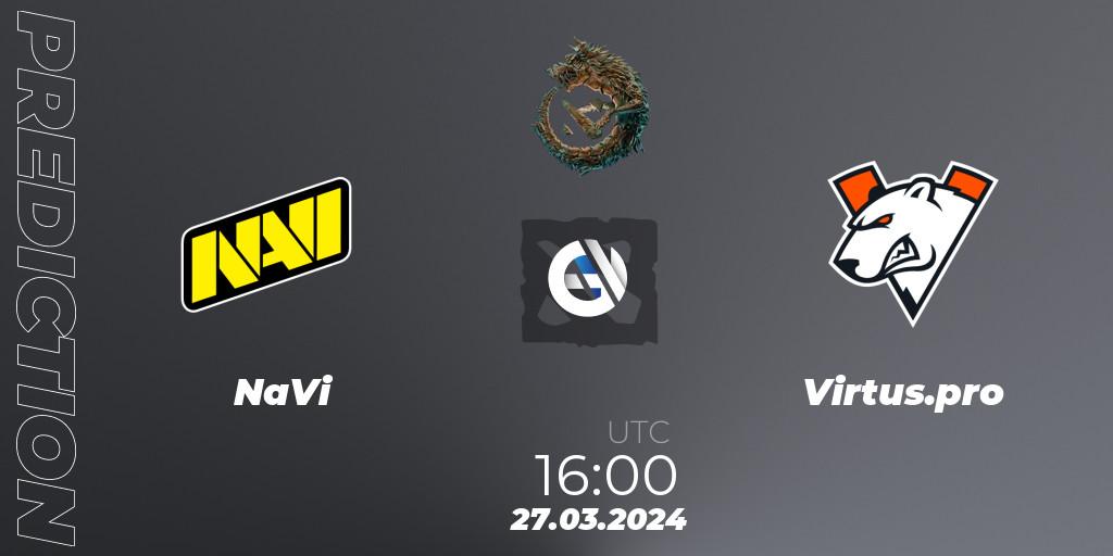 NaVi contre Virtus.pro : prédiction de match. 27.03.24. Dota 2, PGL Wallachia Season 1: Eastern Europe Closed Qualifier