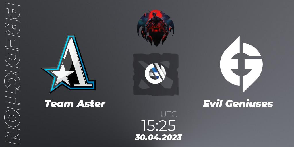 Team Aster contre Evil Geniuses : prédiction de match. 30.04.23. Dota 2, The Berlin Major 2023 ESL - Group Stage