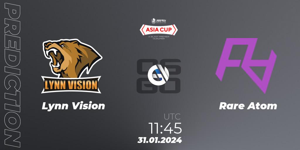 Lynn Vision contre Rare Atom : prédiction de match. 31.01.24. CS2 (CS:GO), 5E Arena Asia Cup Spring 2024 - BLAST Premier Qualifier