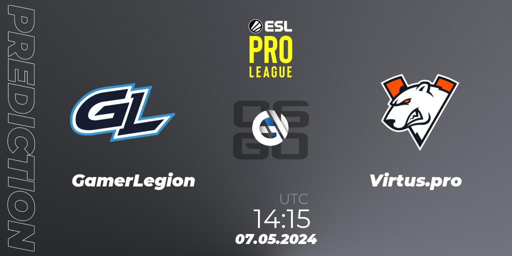 GamerLegion contre Virtus.pro : prédiction de match. 07.05.24. CS2 (CS:GO), ESL Pro League Season 19