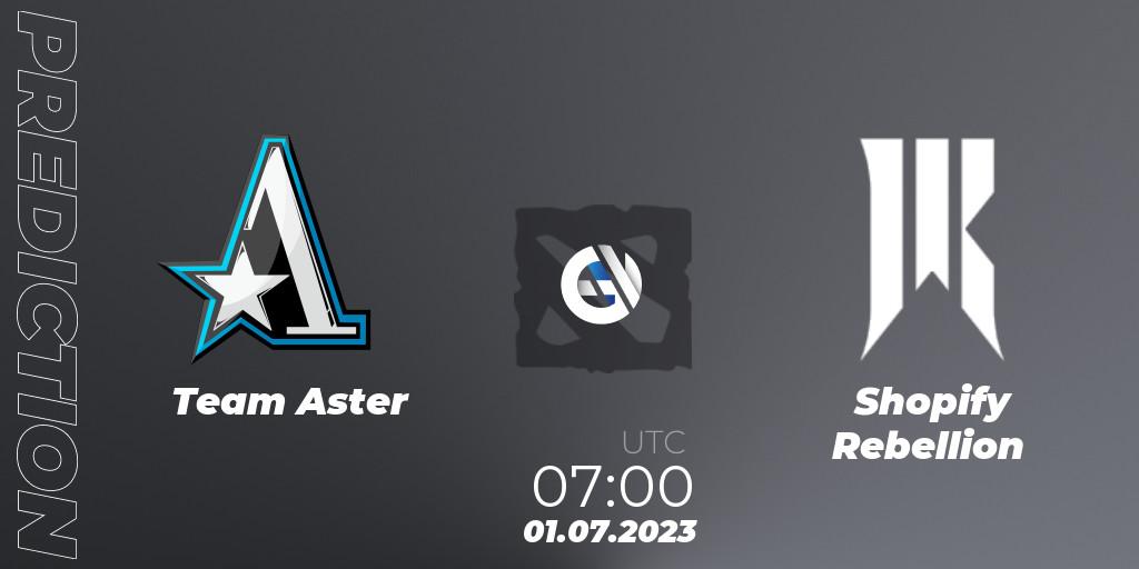 Team Aster contre Shopify Rebellion : prédiction de match. 01.07.23. Dota 2, Bali Major 2023 - Group Stage