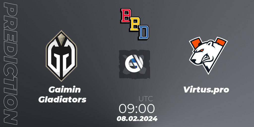 Gaimin Gladiators contre Virtus.pro : prédiction de match. 08.02.24. Dota 2, BetBoom Dacha Dubai 2024