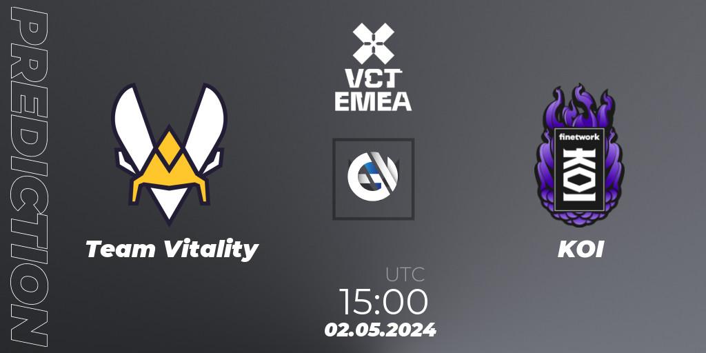 Team Vitality contre KOI : prédiction de match. 02.05.24. VALORANT, VALORANT Champions Tour 2024: EMEA League - Stage 1 - Group Stage