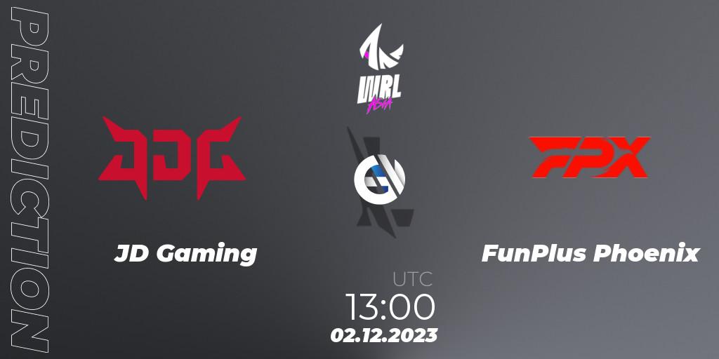 JD Gaming contre FunPlus Phoenix : prédiction de match. 02.12.23. Wild Rift, WRL Asia 2023 - Season 2 - Regular Season