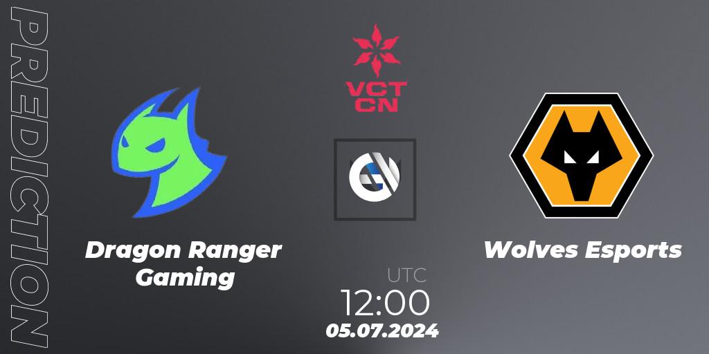 Dragon Ranger Gaming contre Wolves Esports : prédiction de match. 05.07.2024 at 12:00. VALORANT, VALORANT Champions Tour China 2024: Stage 2 - Group Stage