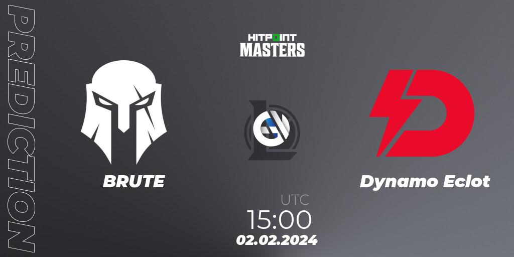 BRUTE contre Dynamo Eclot : prédiction de match. 02.02.2024 at 15:00. LoL, Hitpoint Masters Spring 2024
