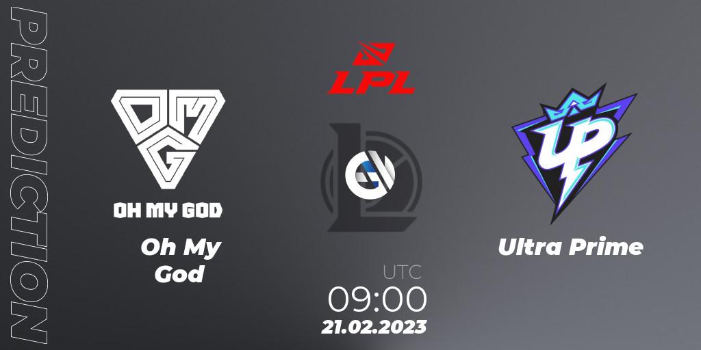 Oh My God contre Ultra Prime : prédiction de match. 21.02.2023 at 09:00. LoL, LPL Spring 2023 - Group Stage