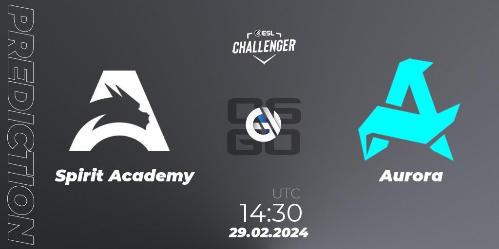 Spirit Academy contre Aurora : prédiction de match. 29.02.24. CS2 (CS:GO), ESL Challenger #56: European Closed Qualifier
