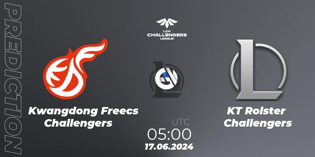 Kwangdong Freecs Challengers contre KT Rolster Challengers : prédiction de match. 17.06.2024 at 05:00. LoL, LCK Challengers League 2024 Summer - Group Stage
