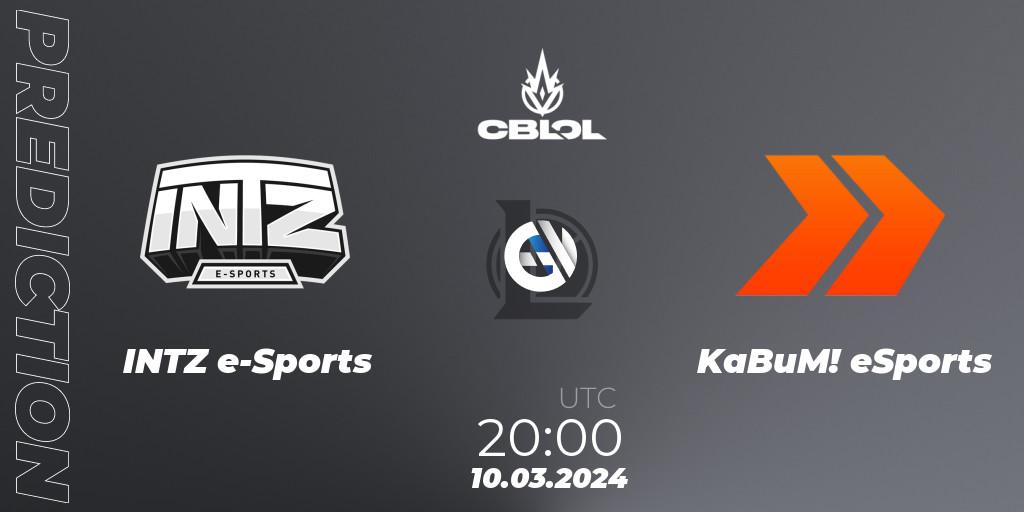 INTZ e-Sports contre KaBuM! eSports : prédiction de match. 10.03.24. LoL, CBLOL Split 1 2024 - Group Stage