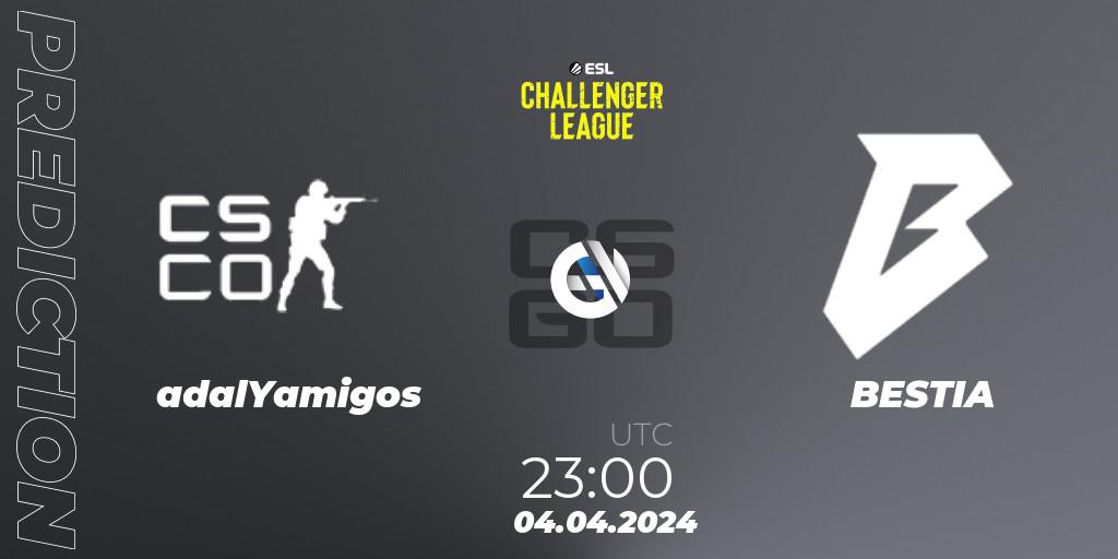adalYamigos contre BESTIA : prédiction de match. 05.04.24. CS2 (CS:GO), ESL Challenger League Season 47: South America