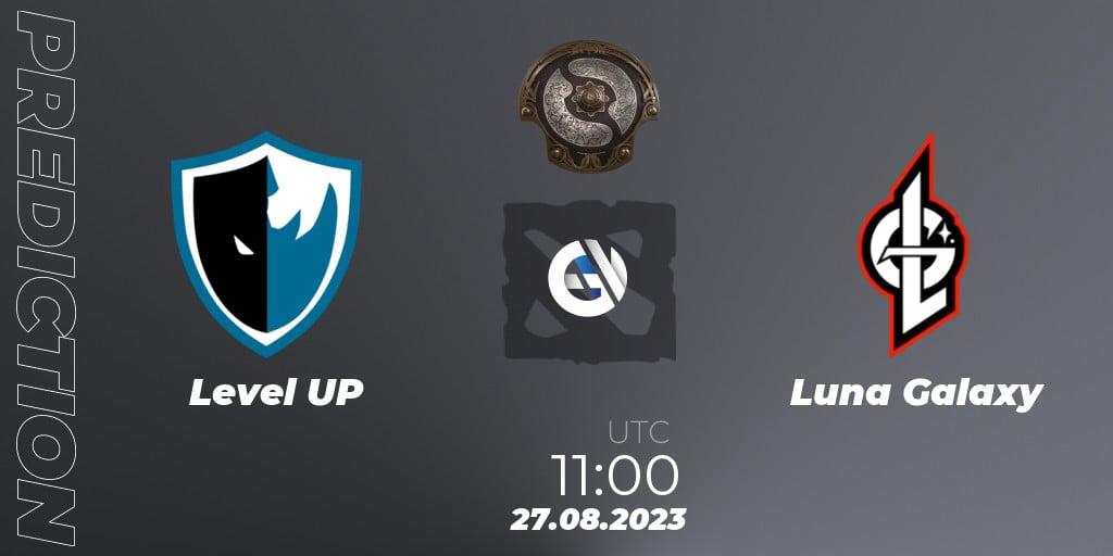 Level UP contre Luna Galaxy : prédiction de match. 27.08.2023 at 10:34. Dota 2, The International 2023 - Western Europe Qualifier