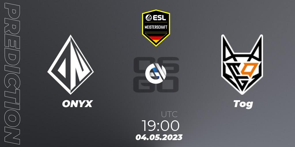 ONYX contre Tog : prédiction de match. 04.05.2023 at 19:00. Counter-Strike (CS2), ESL Meisterschaft: Spring 2023