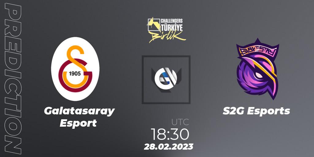 Galatasaray Esport contre S2G Esports : prédiction de match. 28.02.2023 at 18:30. VALORANT, VALORANT Challengers 2023 Turkey: Birlik Split 1