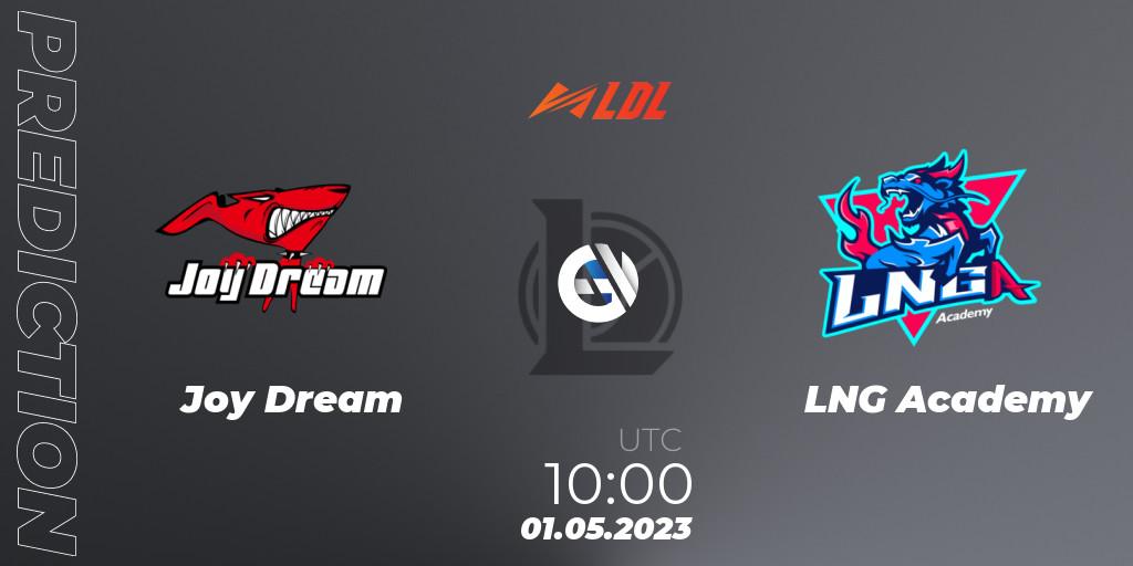 Joy Dream contre LNG Academy : prédiction de match. 01.05.2023 at 11:40. LoL, LDL 2023 - Regular Season - Stage 2