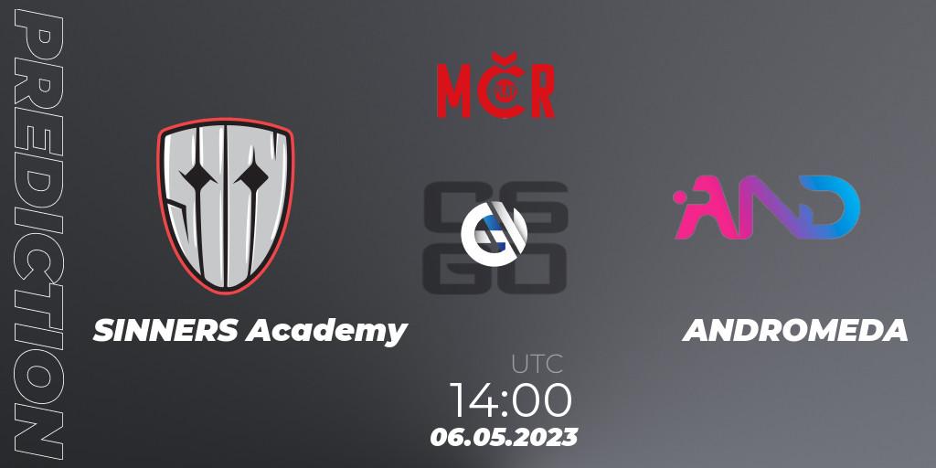 SINNERS Academy contre ANDROMEDA : prédiction de match. 06.05.2023 at 13:30. Counter-Strike (CS2), Tipsport Cup Bratislava 2023: Closed Qualifier