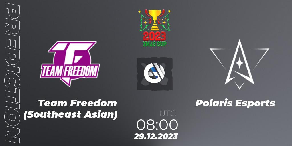 Team Freedom (Southeast Asian) contre Polaris Esports : prédiction de match. 29.12.2023 at 04:01. Dota 2, Xmas Cup 2023